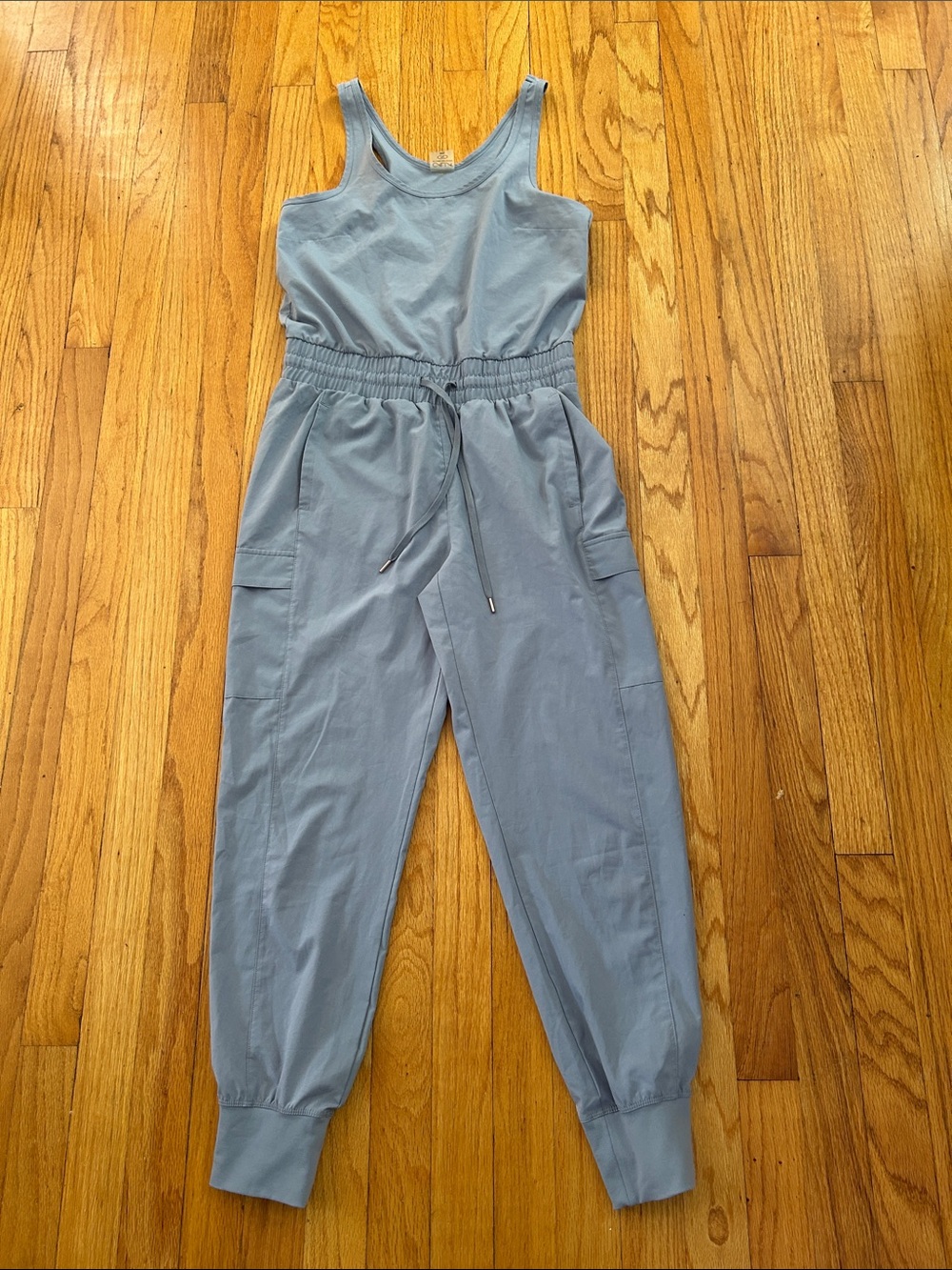 Calia by Carrie Underwood Blue Gray Pearl Cargo Jumpsuit